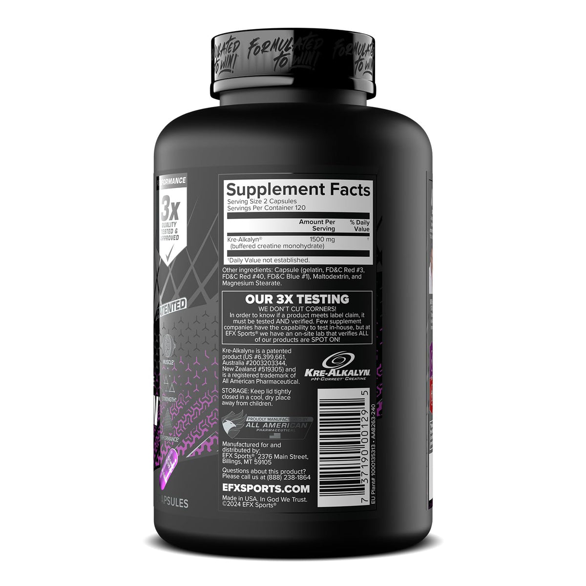 Creatine Monohydrate Pill Supplement 240 Capsules X91089