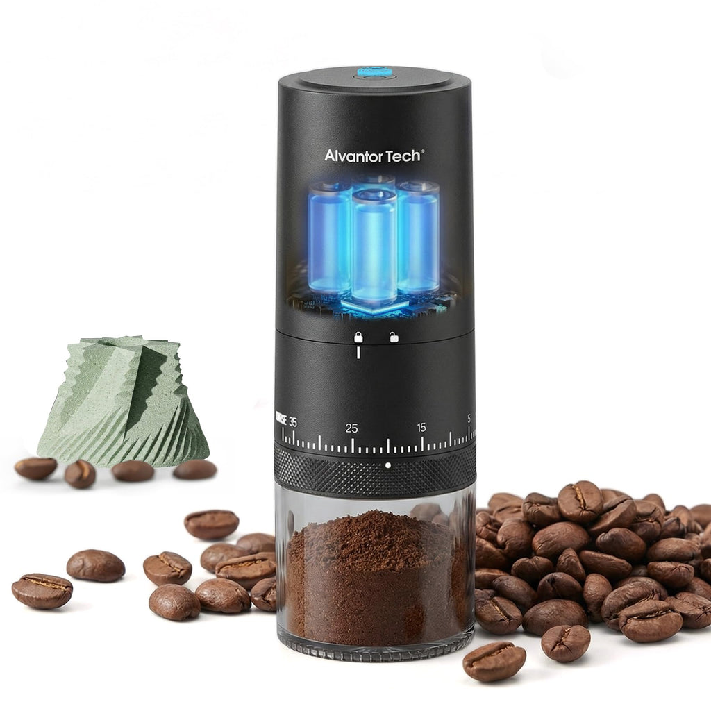 Portable Electric Burr Coffee Grinder with Ceramic Conical Burr O7649
