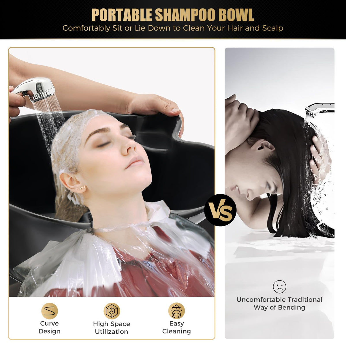 Portable Plastic Hair Washing Sink with Electric Pump U8357