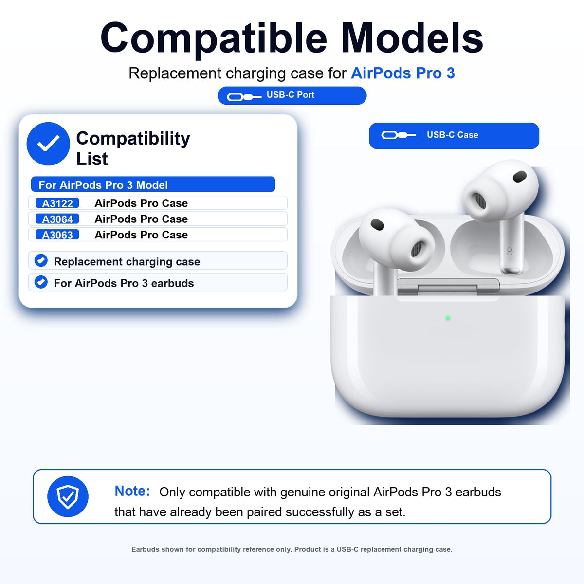 Charging Case Replacement for AirPods Pro 3rd Generation U24384