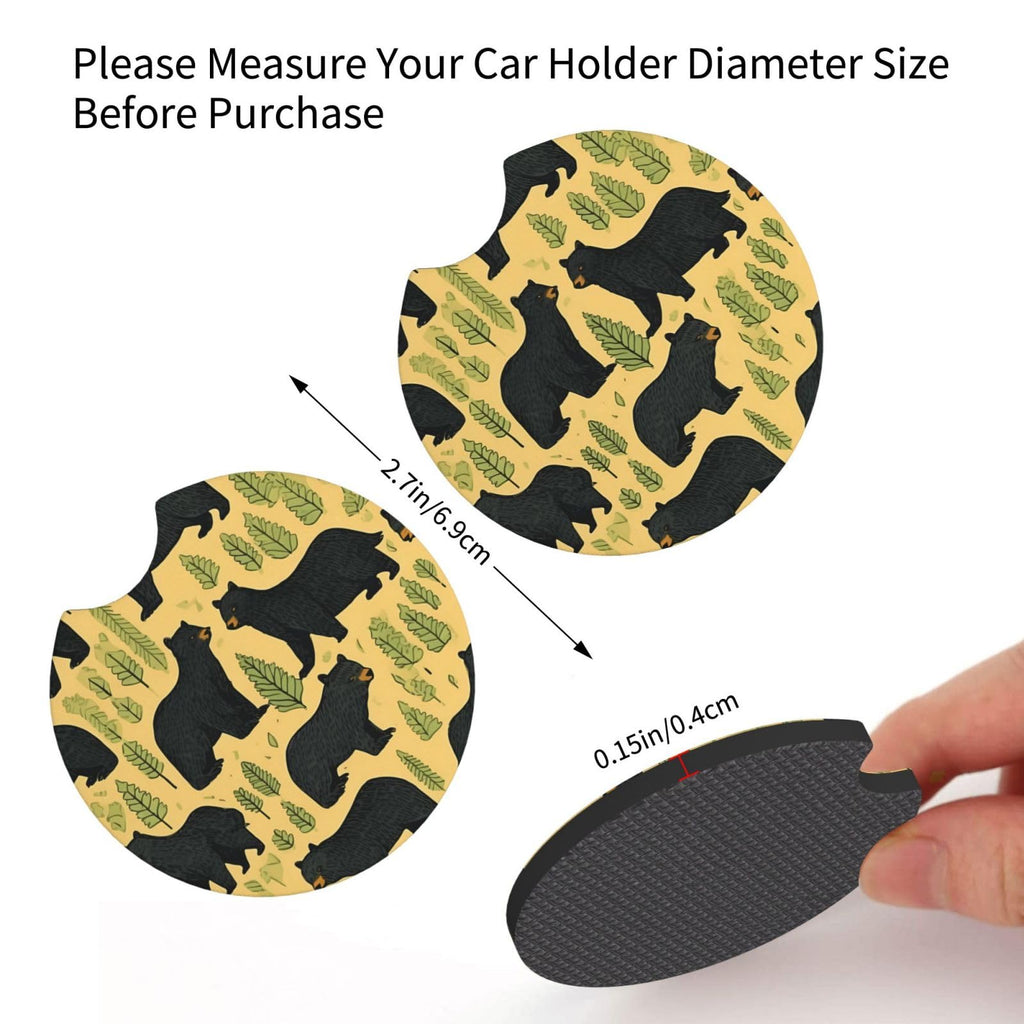 Black Bear Printed Anti Slip Waterproof Beverage Mats G3085