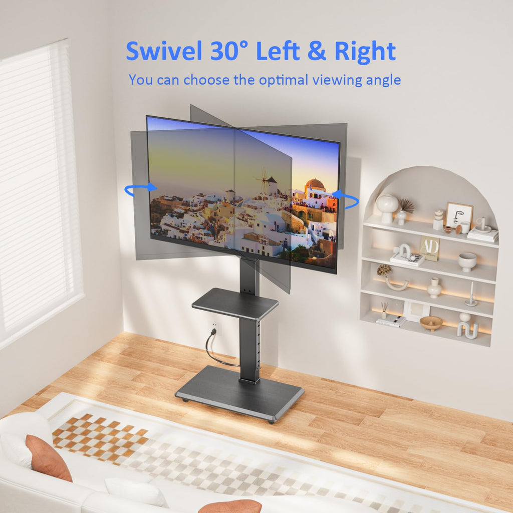 Height Adjustable Rolling TV Stand with Shelf H292