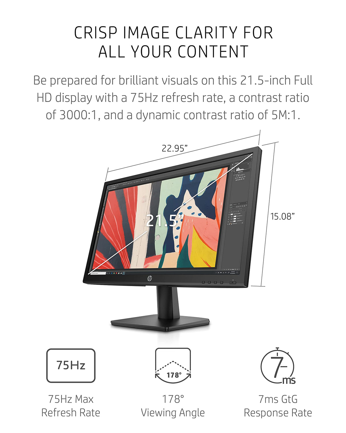 21.5-inch FHD 75Hz VA Monitor with HDMI & VGA Ports L49107