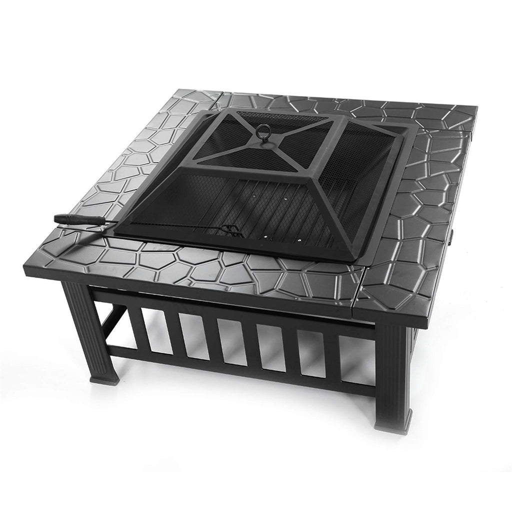 32 inch Black Wood Burning Steel Fire Pit J4813
