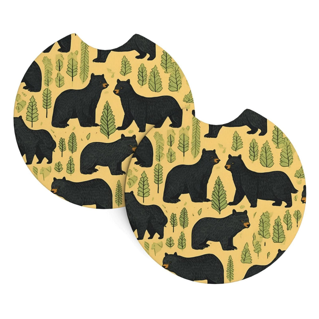 Black Bear Printed Anti Slip Waterproof Beverage Mats G3085