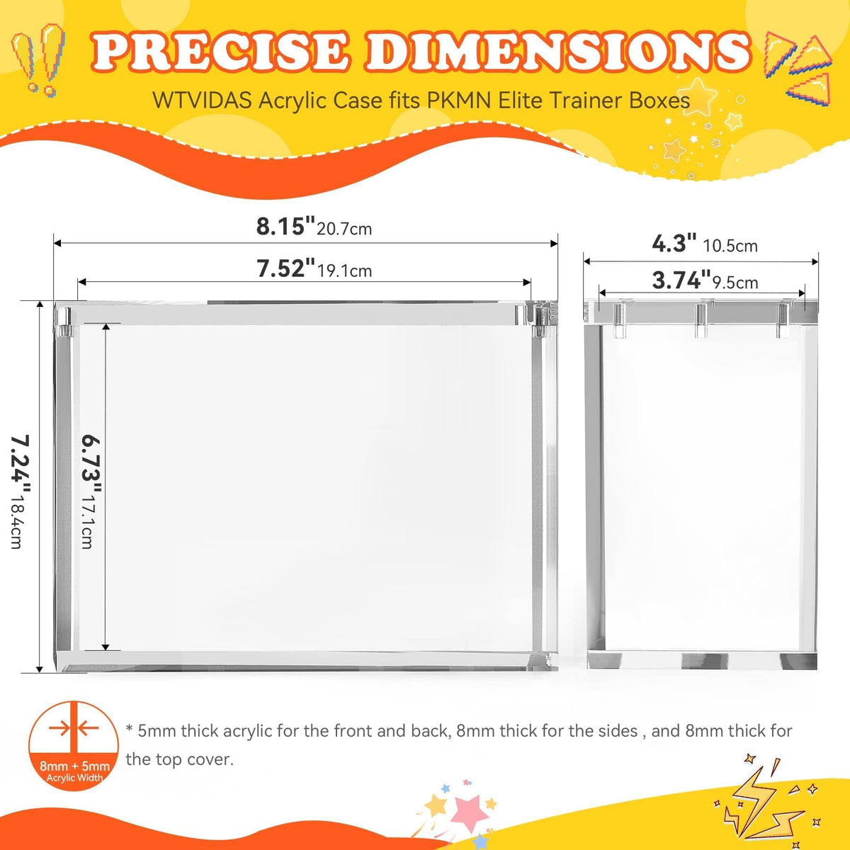 Acrylic Case 3 Pack, 8mm Magnetic Lid K39485