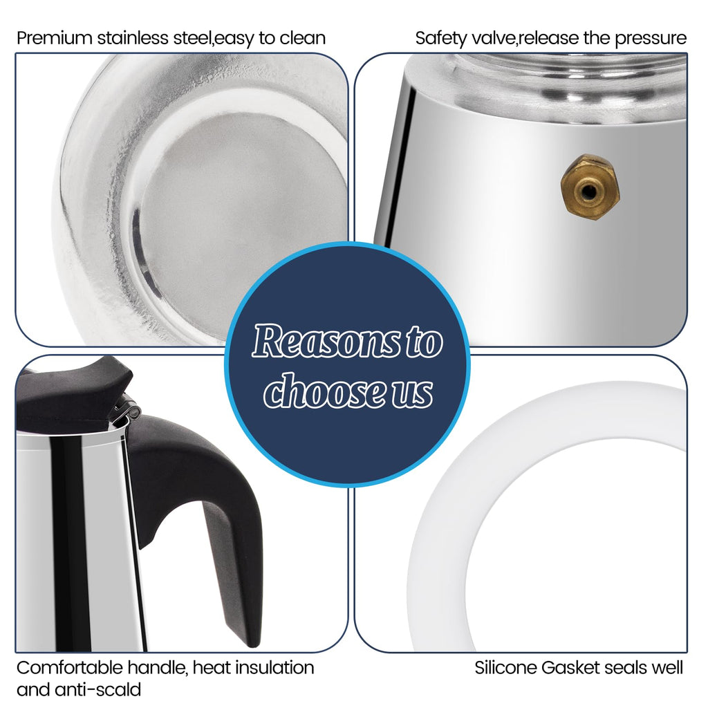 12 Cup Stainless Steel Moka Pot S4489