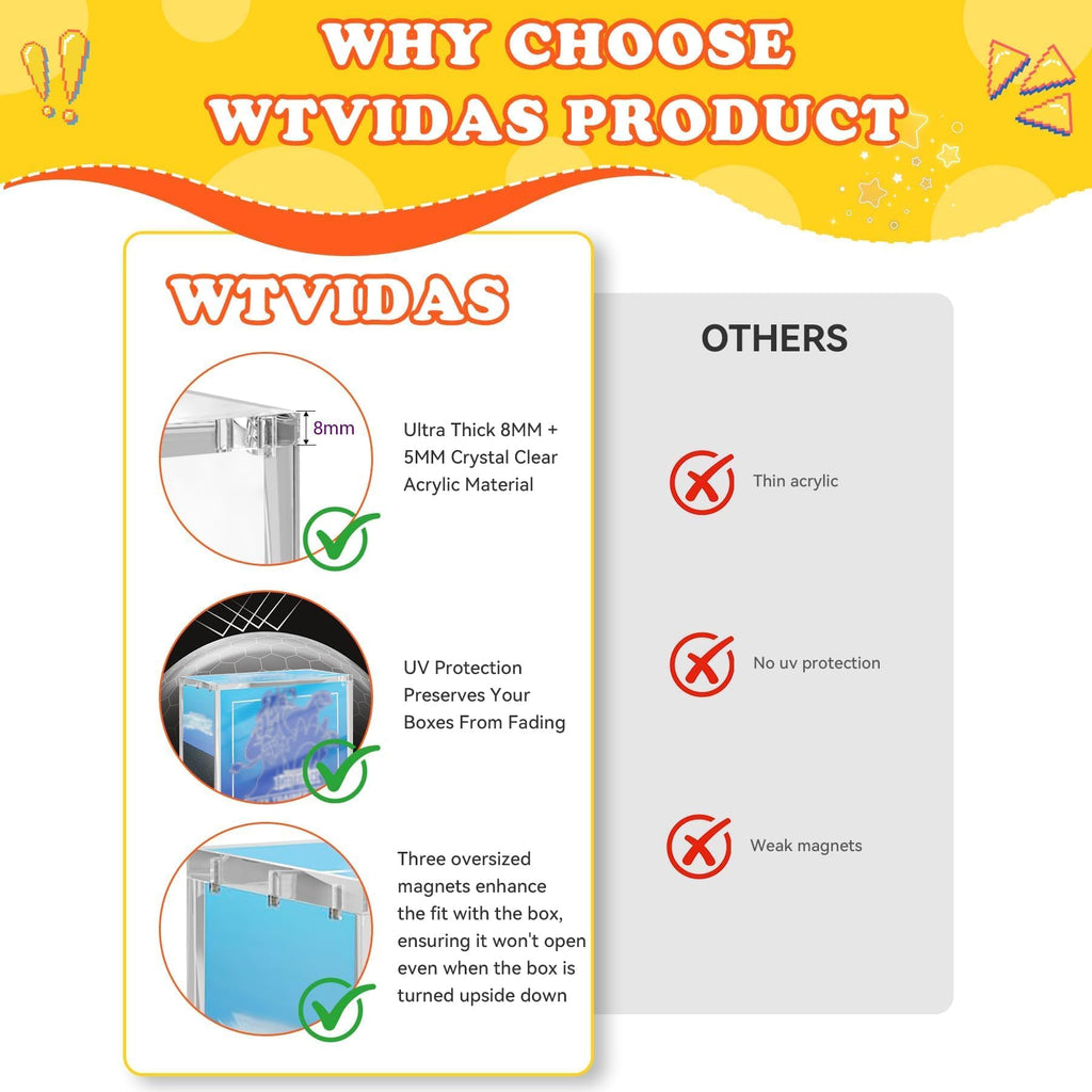 Acrylic Case 3 Pack, 8mm Magnetic Lid K39485