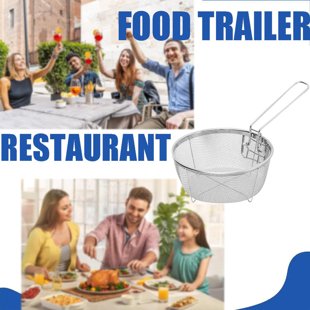 9 Inch Stainless Steel Deep Fry Basket with Handle I895