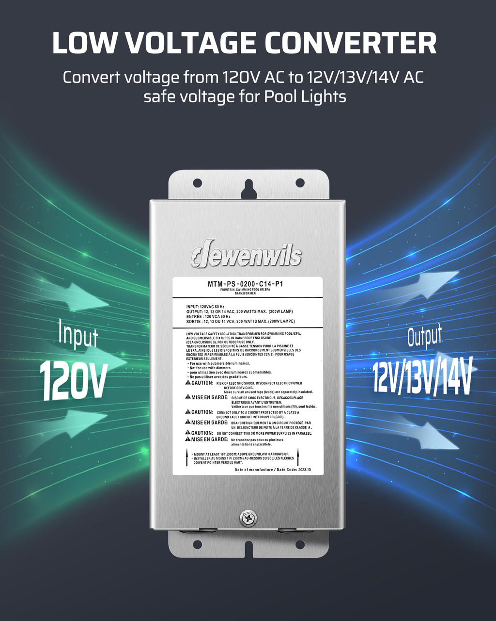 200W Low Voltage Pool Transformer T126