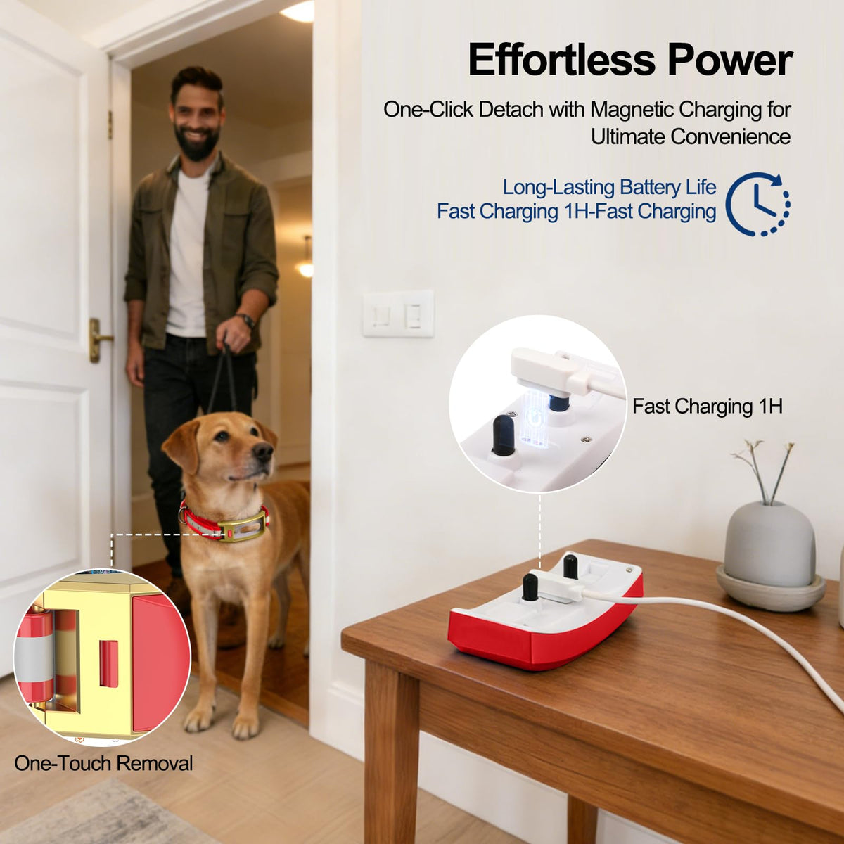 Red Wireless Electric GPS Dog Collar R3358