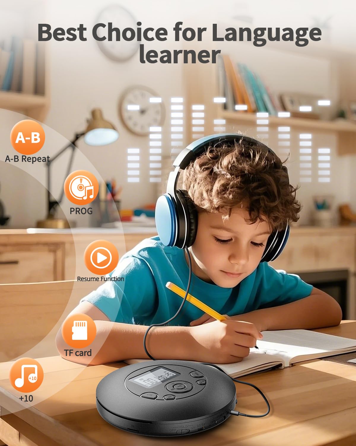 Portable CD Player Rechargeable with Headphones T968