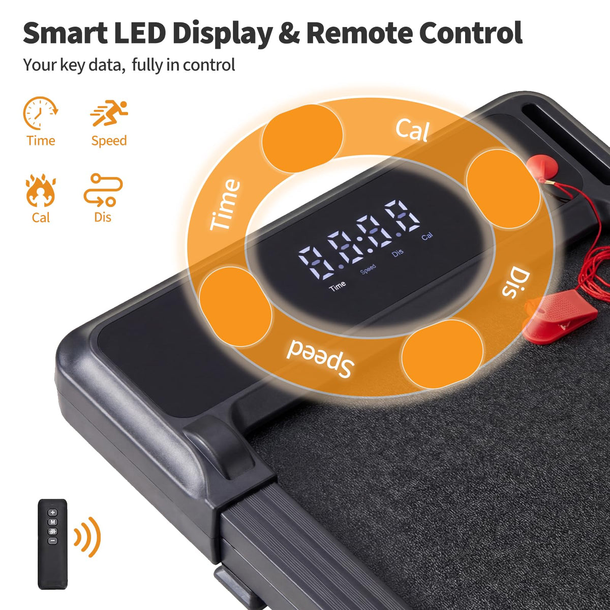 Black Portable 3-in-1 Walking Pad Treadmill G212