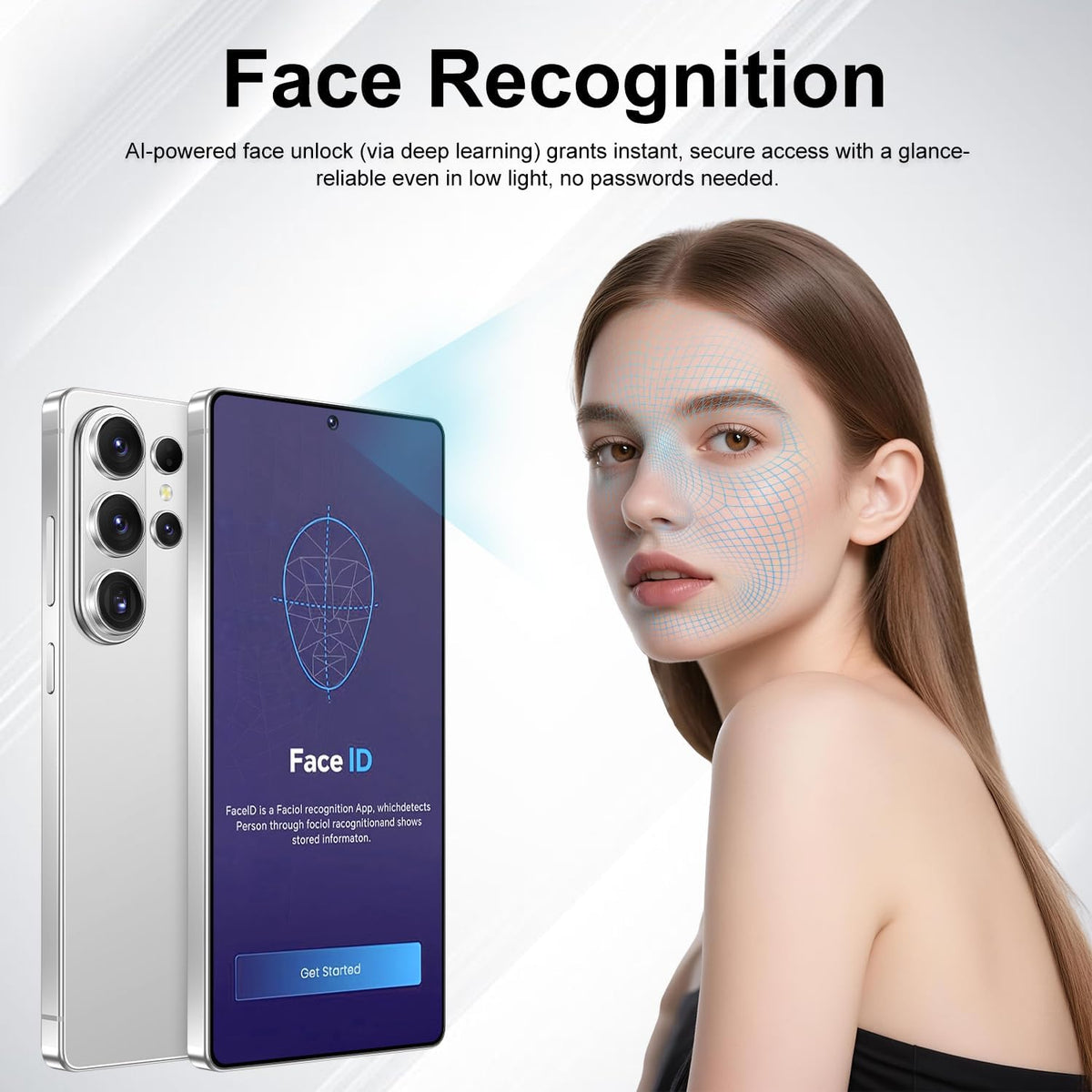 4G Dual SIM Unlocked Smartphone with 6.75" HD Screen, Black D68183