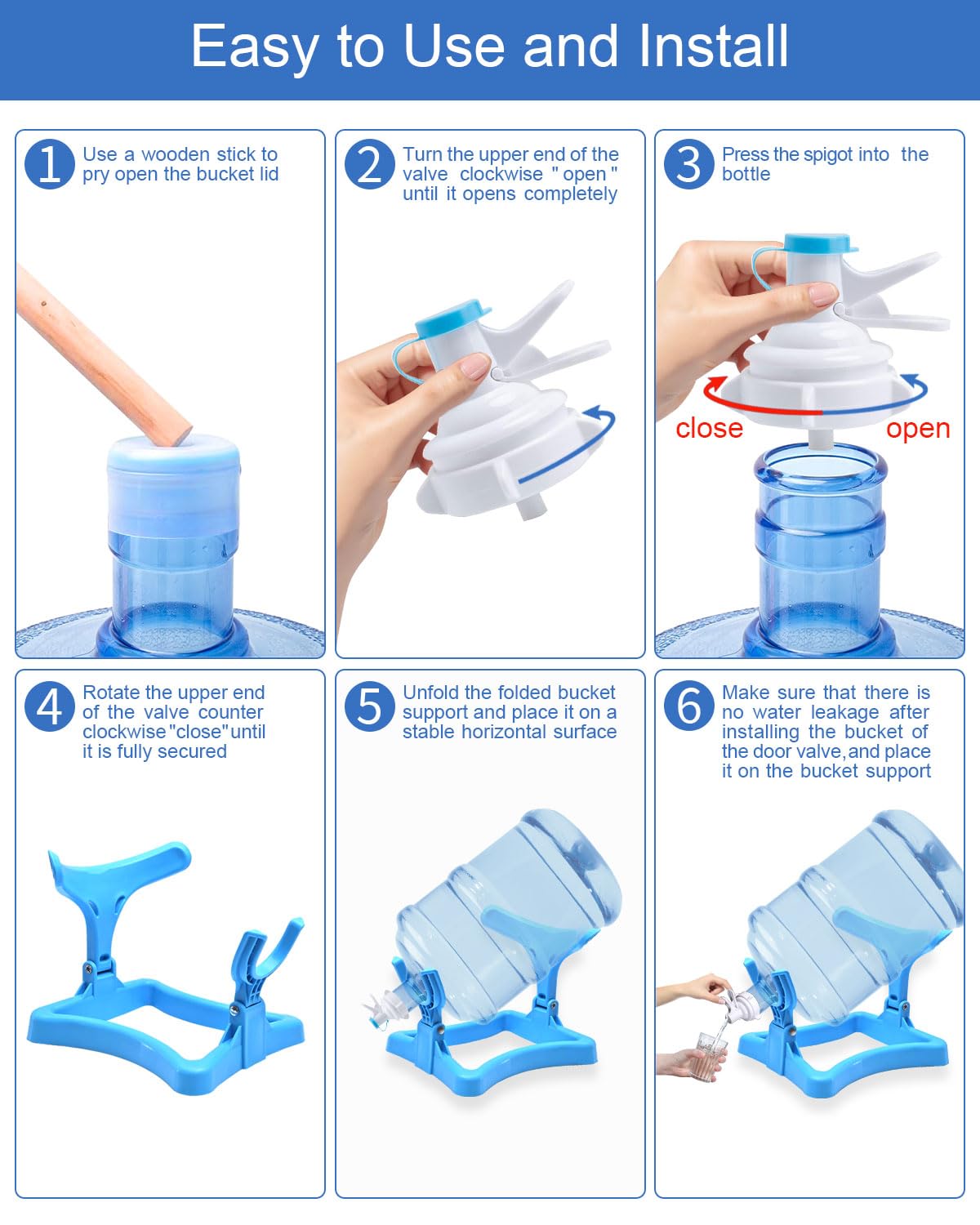 Folding Water Jug Holder with 2 Valves G17176