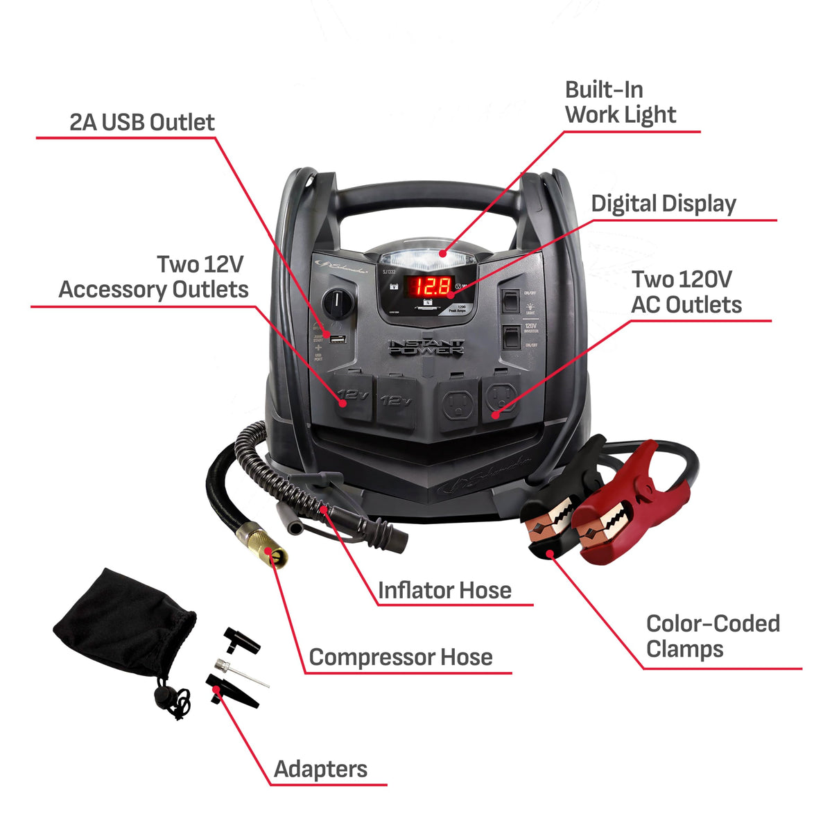 12V Car Battery Jump Starter & Power Station O413999