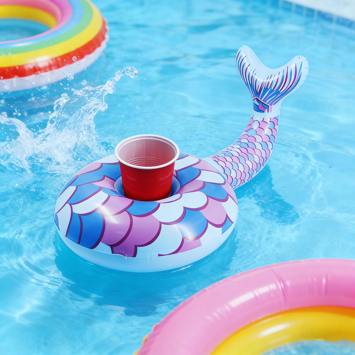 Inflatable Floating Drinking Holders, 12 Pack T430072