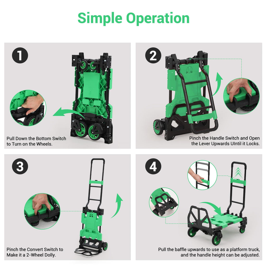 2-in-1 Folding Hand Truck with Basket I511661