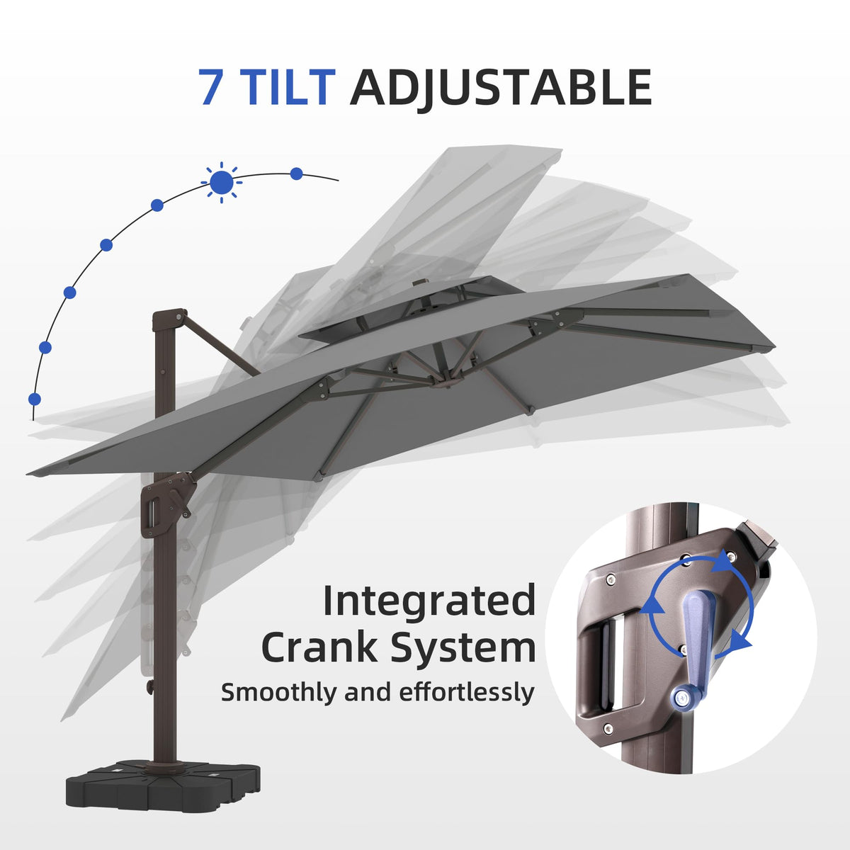Cantilever Outdoor Patio Umbrella with Base A330501