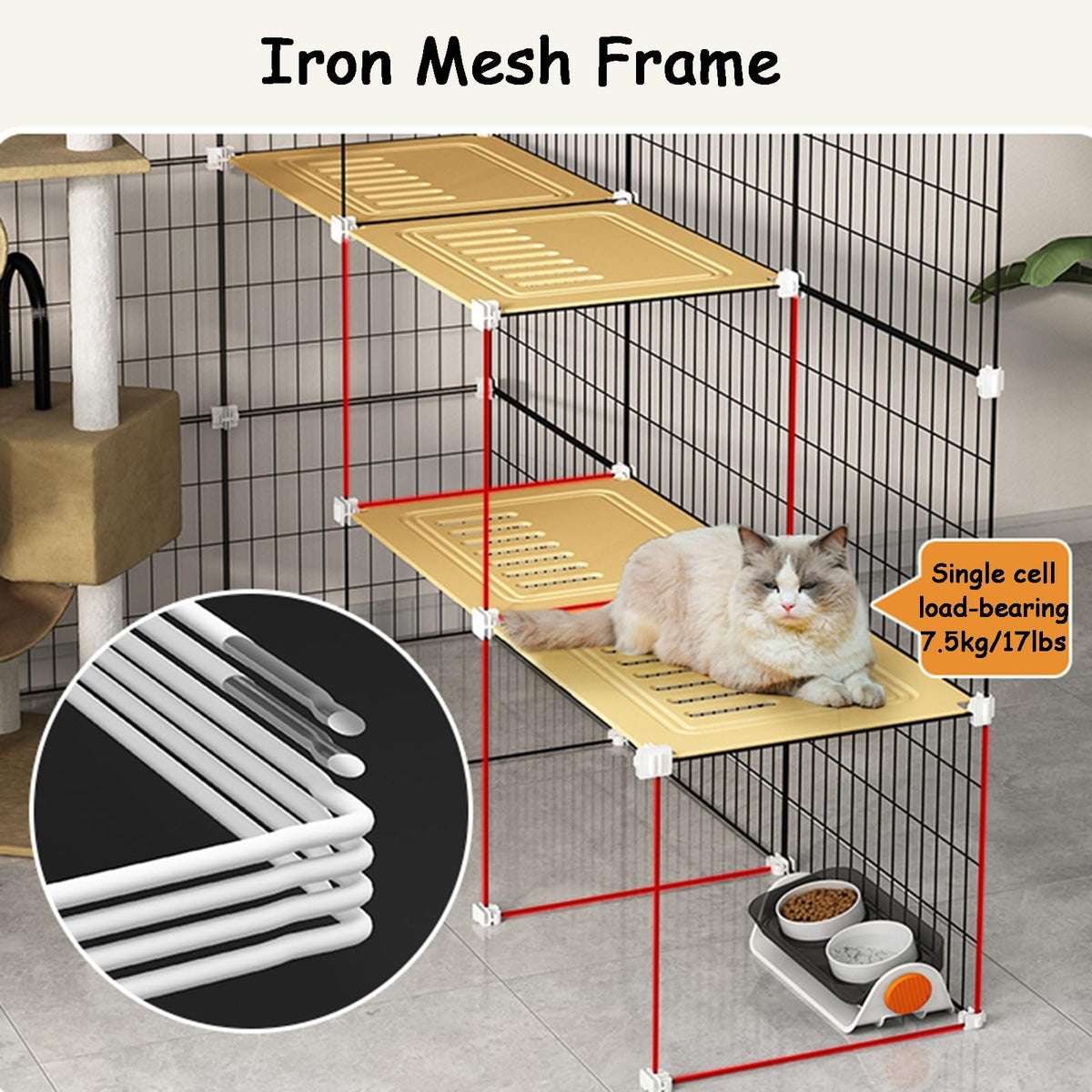 Metal Wire Cat Cage, 3x2x4 Cat Kennel R63659
