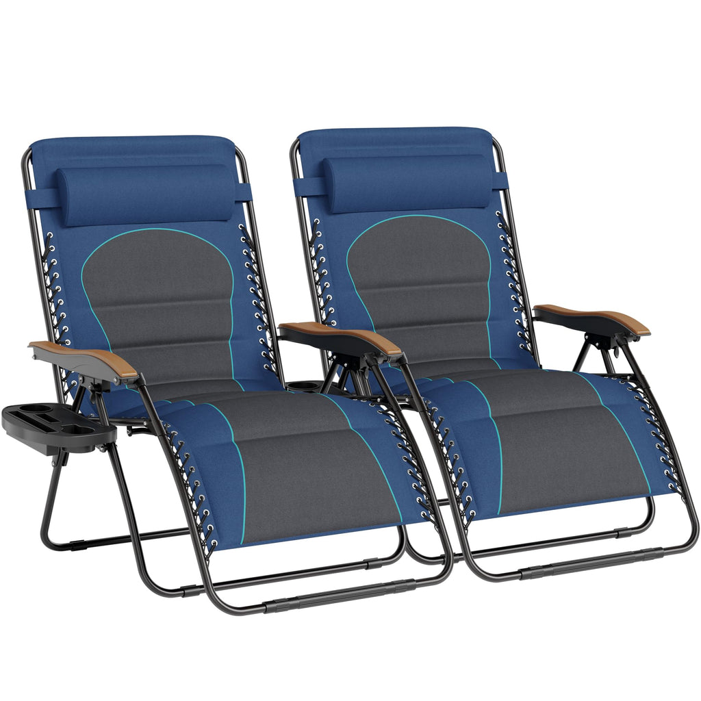 Blue Padded Zero Gravity Chair Set of 2 K106782