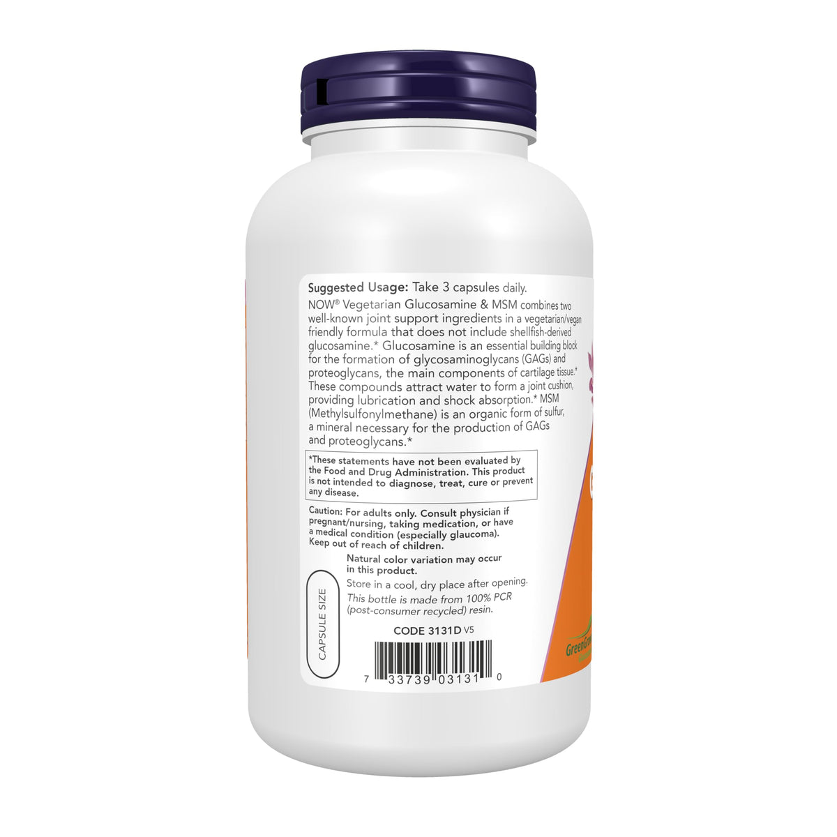 Vegetarian Glucosamine & MSM 240 Veg Caps V1470