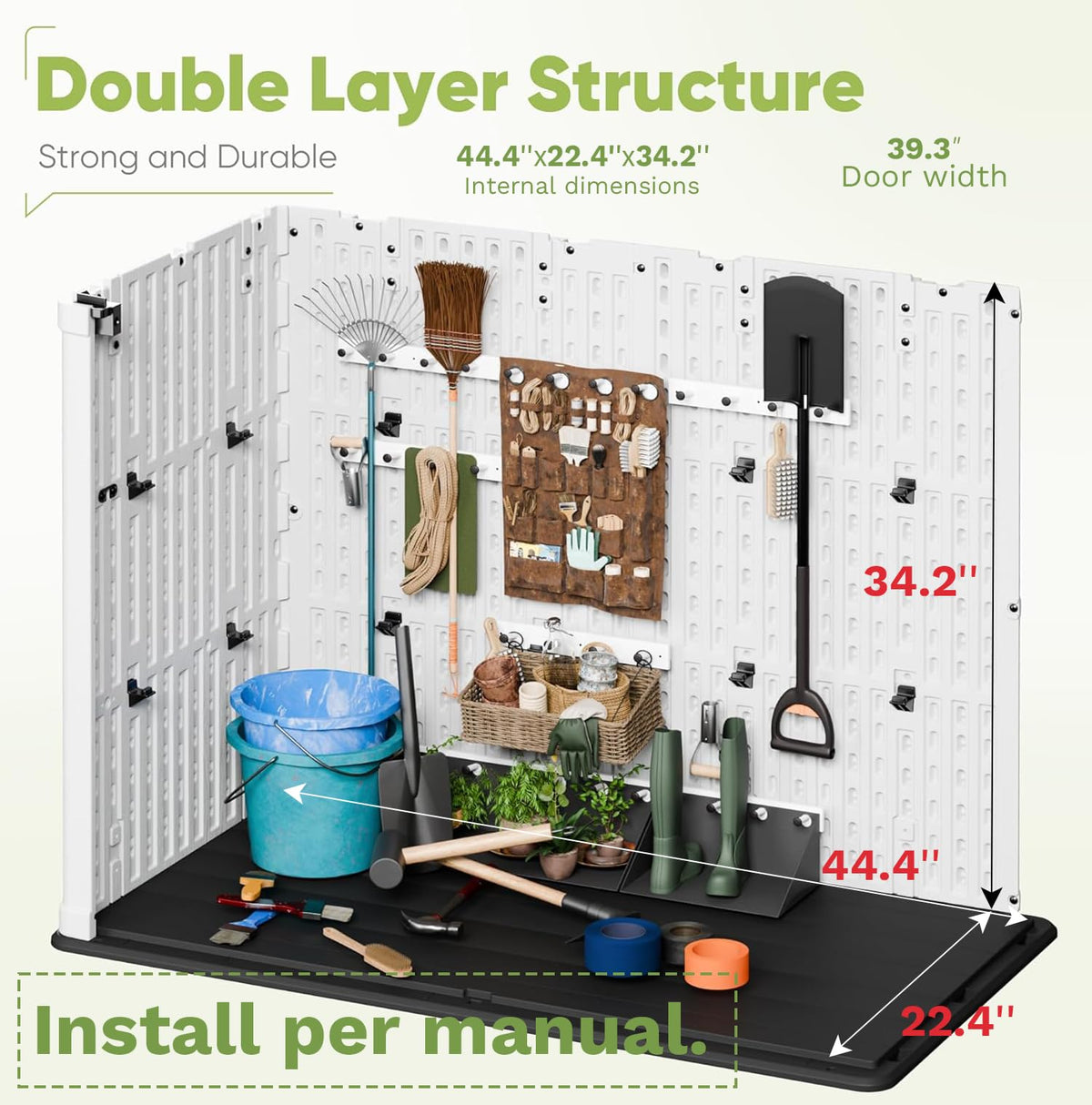 White 26 Cu Ft Lockable Outdoor Storage Cabinet H3789