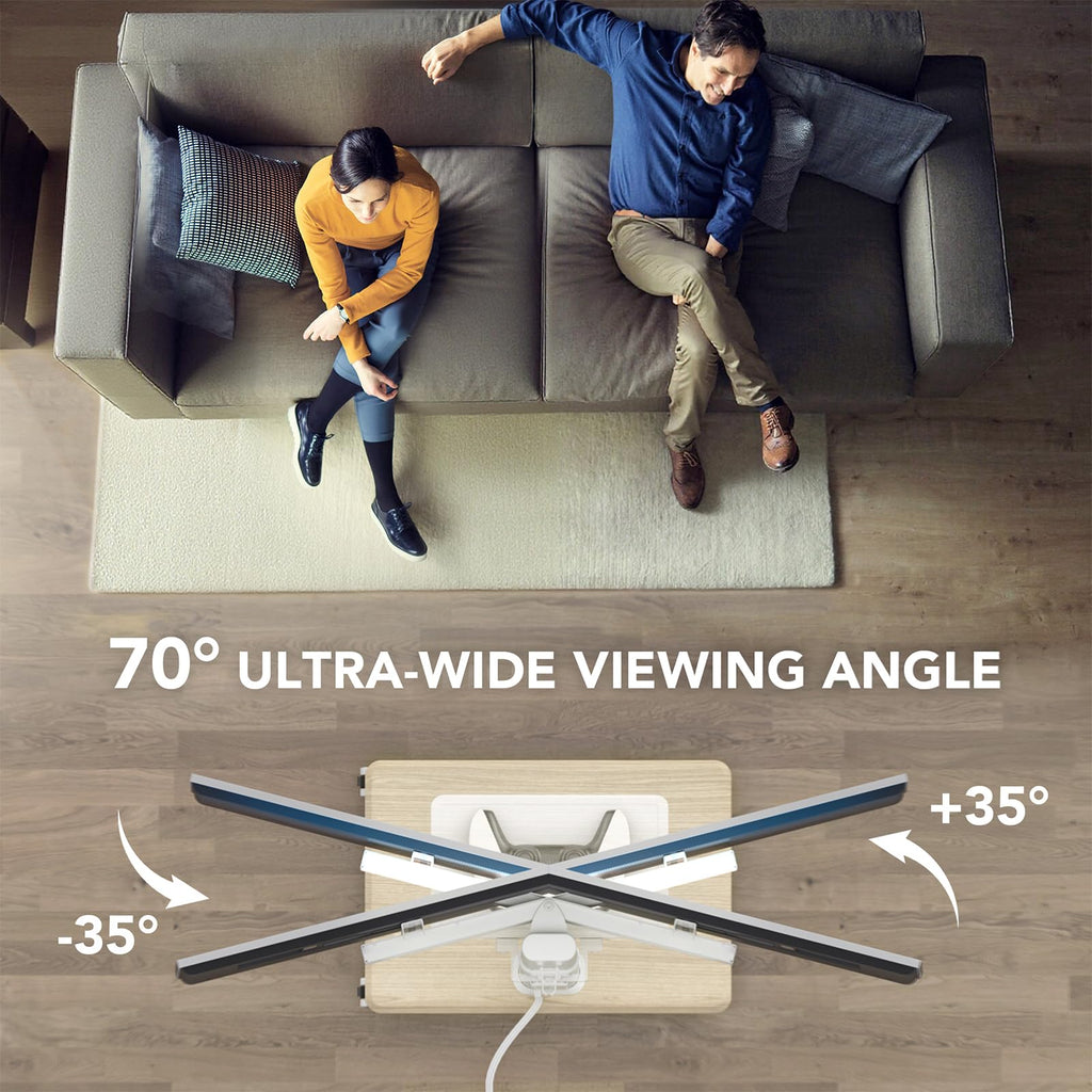 Mobile TV Stand with Power Outlets & Shelf, 27-65 Inch Swivel Height Adjustable White R5802