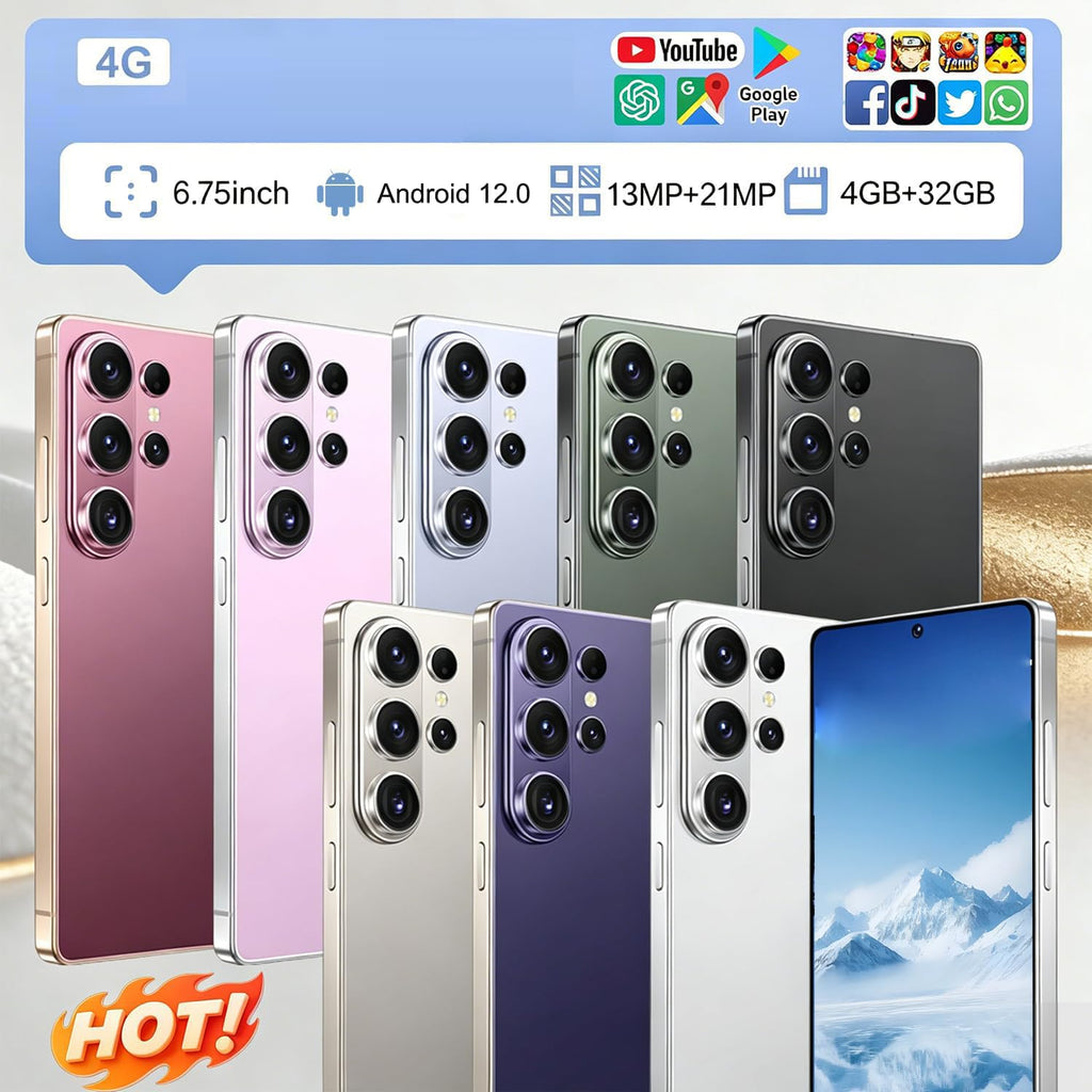 4G Dual SIM Unlocked Smartphone with 6.75" HD Screen, Black D68183