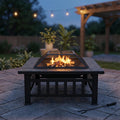 32 inch Black Wood Burning Steel Fire Pit J4813
