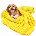 Yellow Rabbit Hair Plush Pet Blanket N7113