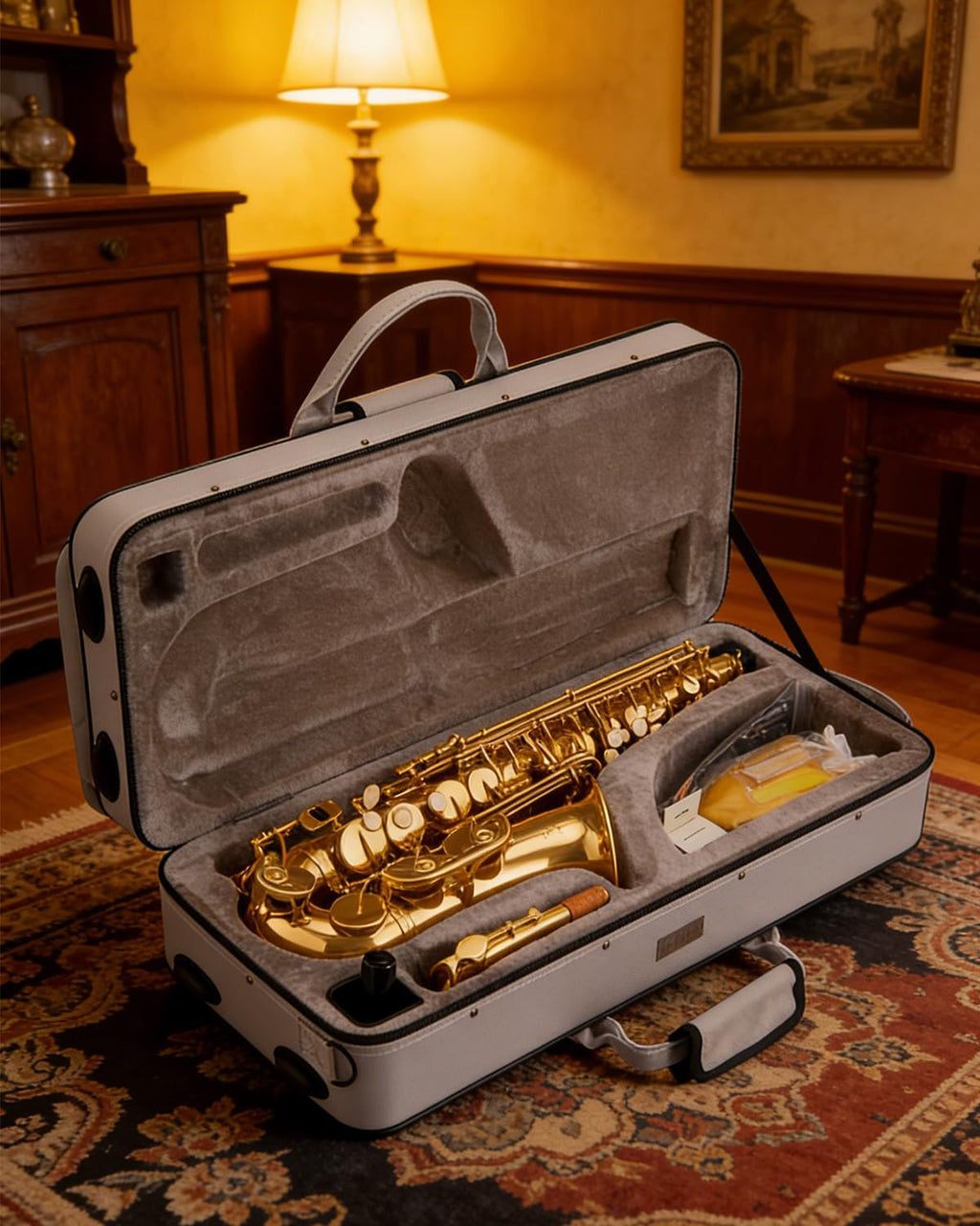 Alto Saxophone Brass Student Beginner Kit with Hard Case Z4682