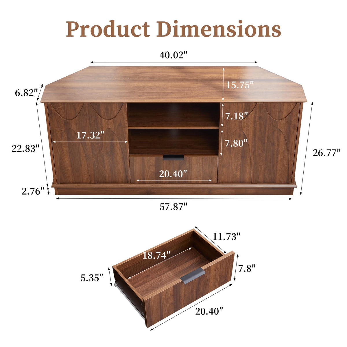 Corner TV Stand up to 65 inch U37955