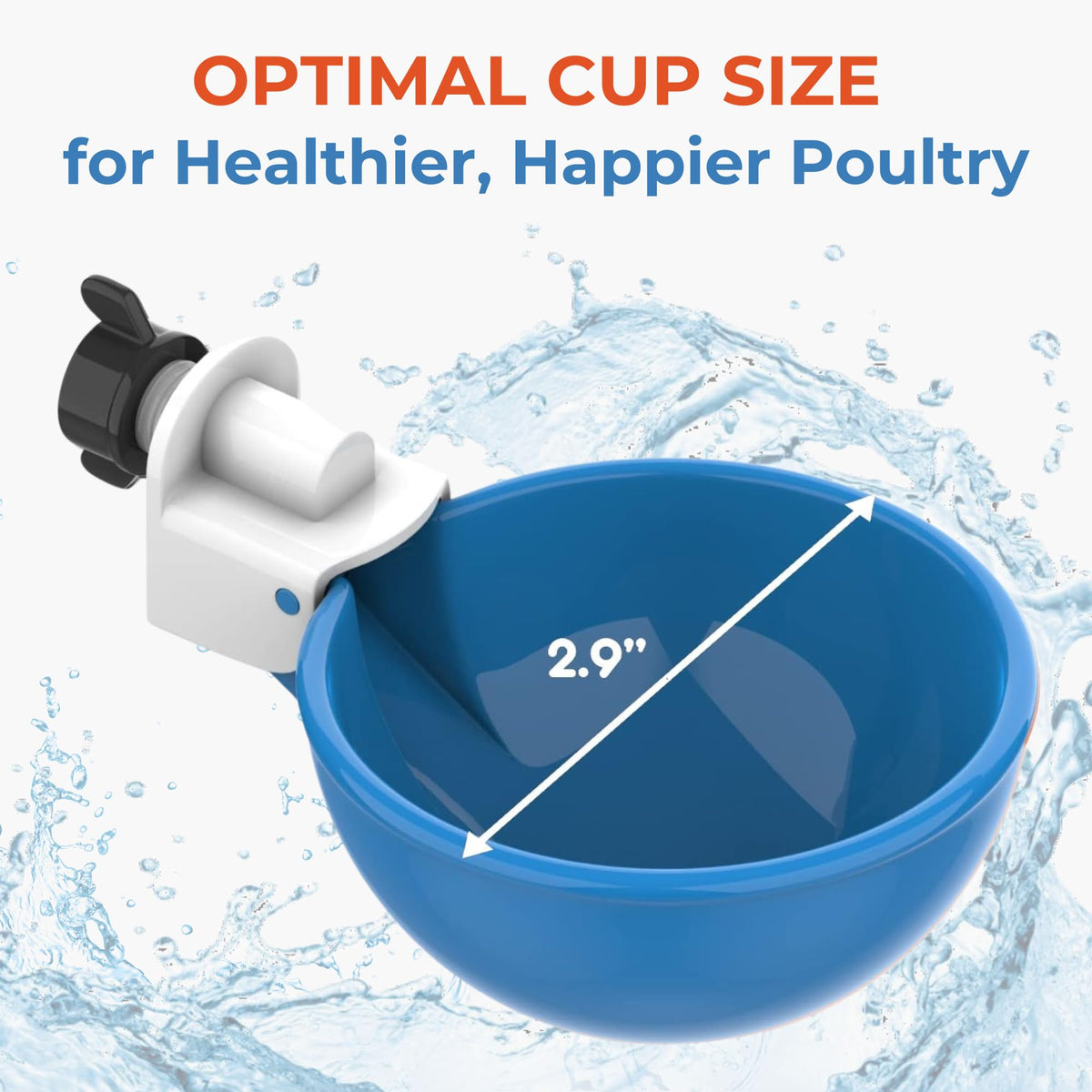 Blue Large Automatic Chicken Waterer Cups Pack of 5 H607596