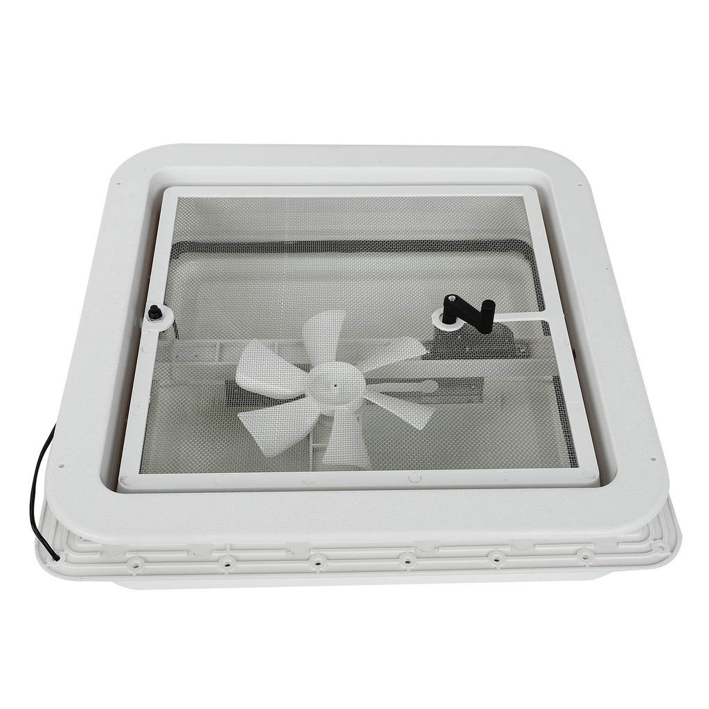 14" RV Roof Vent with 12V Fan White Lid W8553