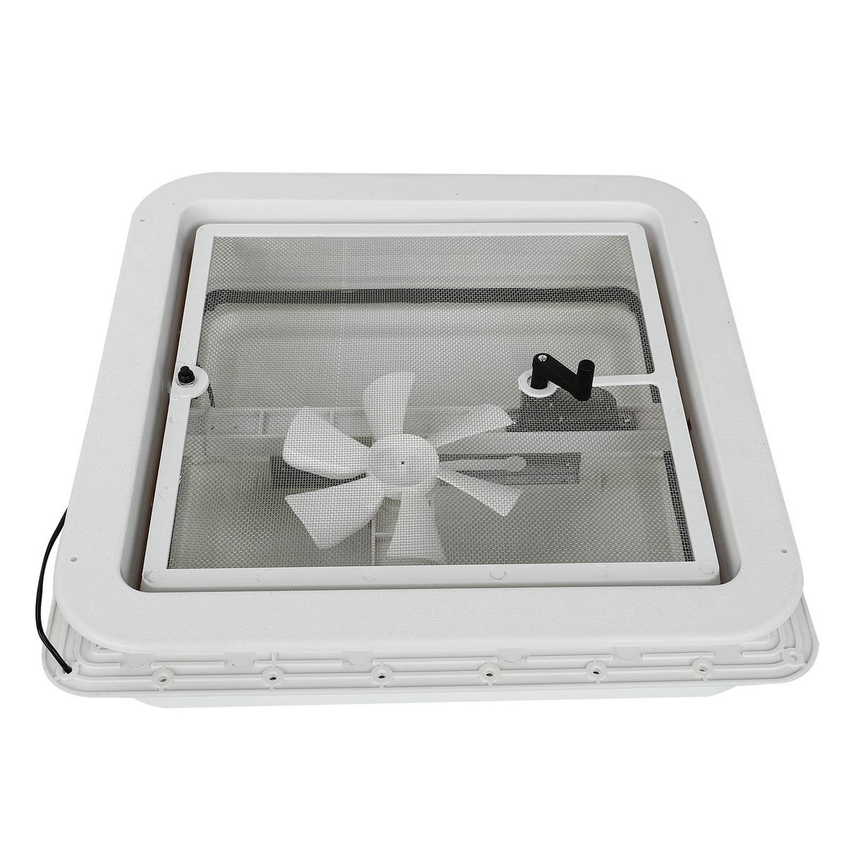 14" RV Roof Vent with 12V Fan White Lid W8553