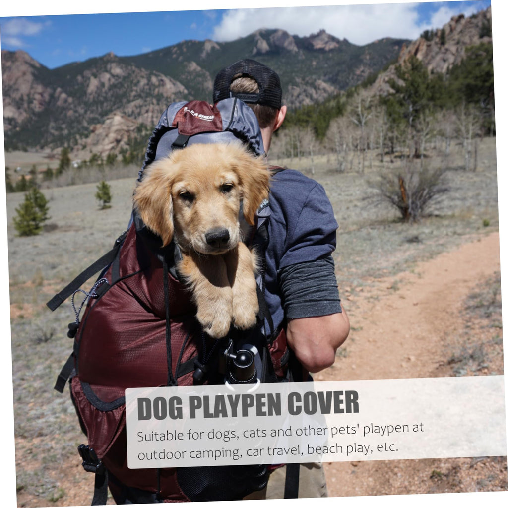 Sunproof Waterproof Dog Playpen Roof Cover Black Y60559