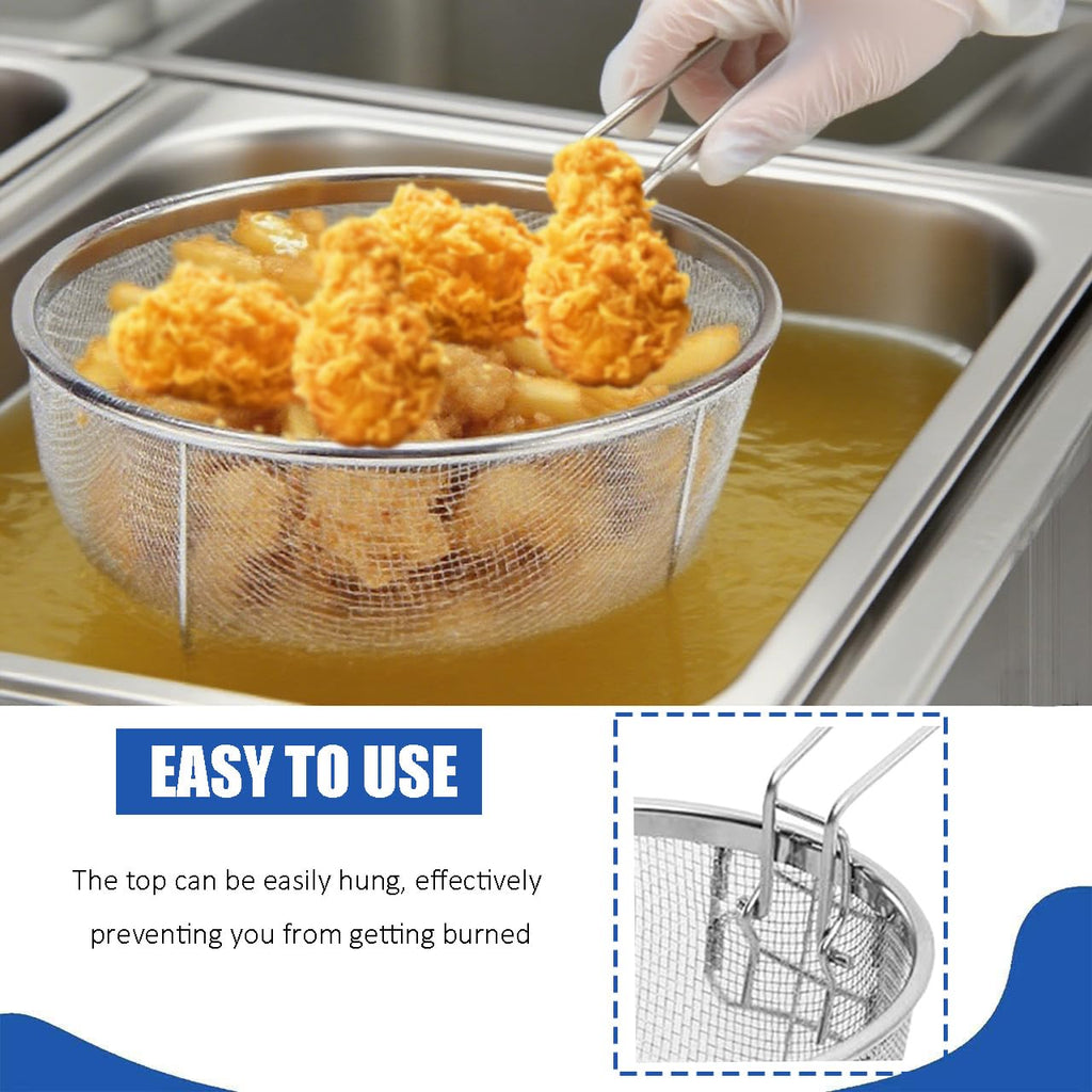 9 Inch Stainless Steel Deep Fry Basket with Handle I895
