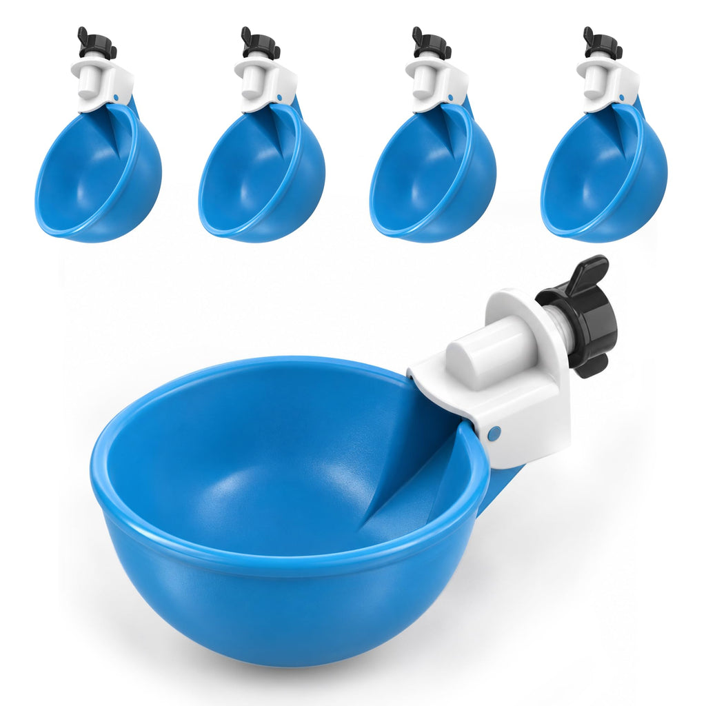 Blue Large Automatic Chicken Waterer Cups Pack of 5 H607596