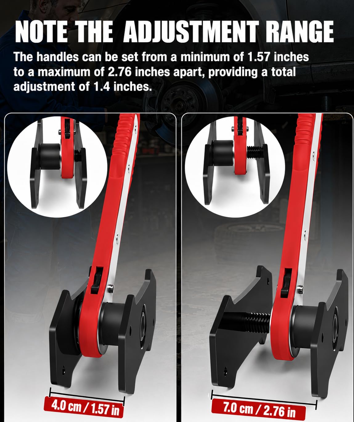 Brake Caliper Compression Tool with 2 Steel Plates and 2 Hooks U89836