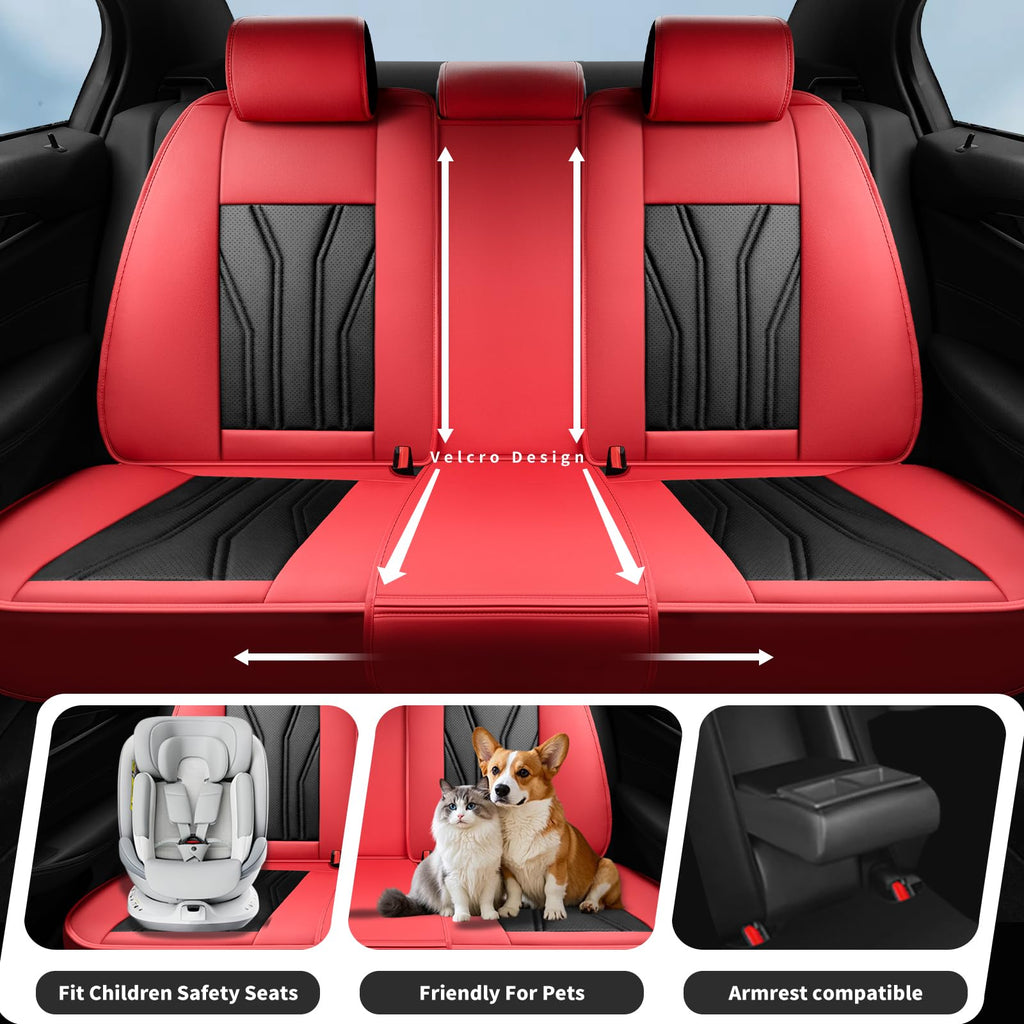 Car Seat Covers Red & Black N9992