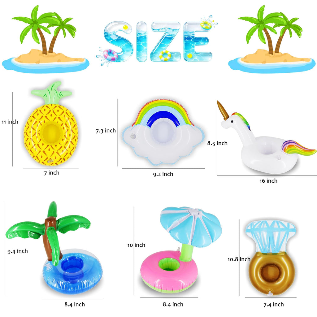 Inflatable Floating Drinking Holders, 12 Pack T430072