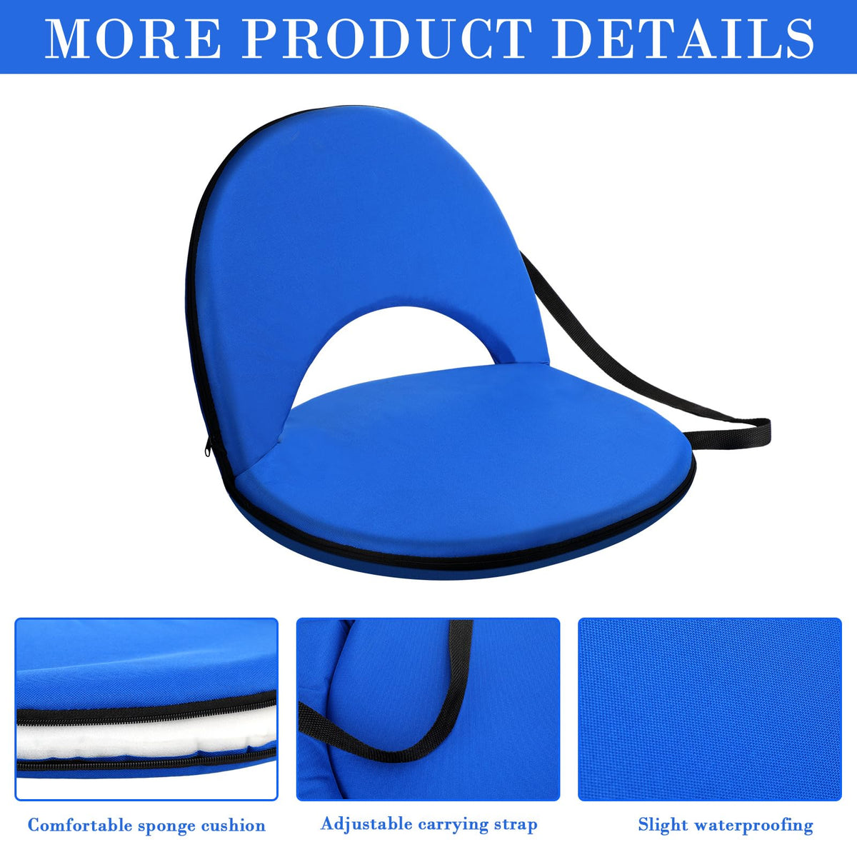 4 Pcs Adjustable Folding Portable Stadium Seats with Back I191286