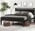 Full Size Bed Frame with Wooden Headboard and Footboard N636519