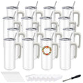 16 Pack 20 oz Stainless Steel Sublimation Tumblers with Straw & Lids M13339