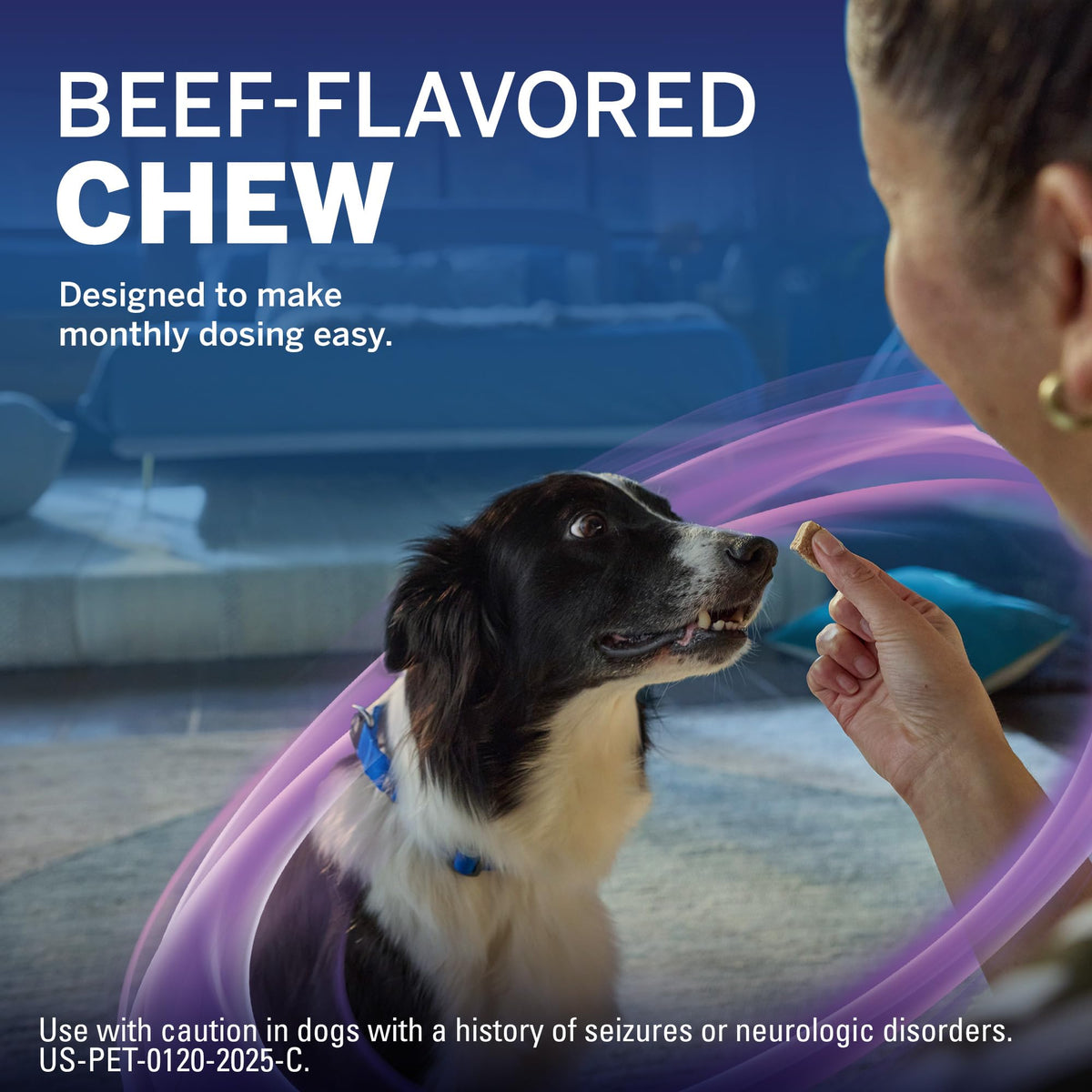 Flea and Tick Heartworm Preventive Soft Chewables for Dogs 4-8 lbs 6 Chews W4421