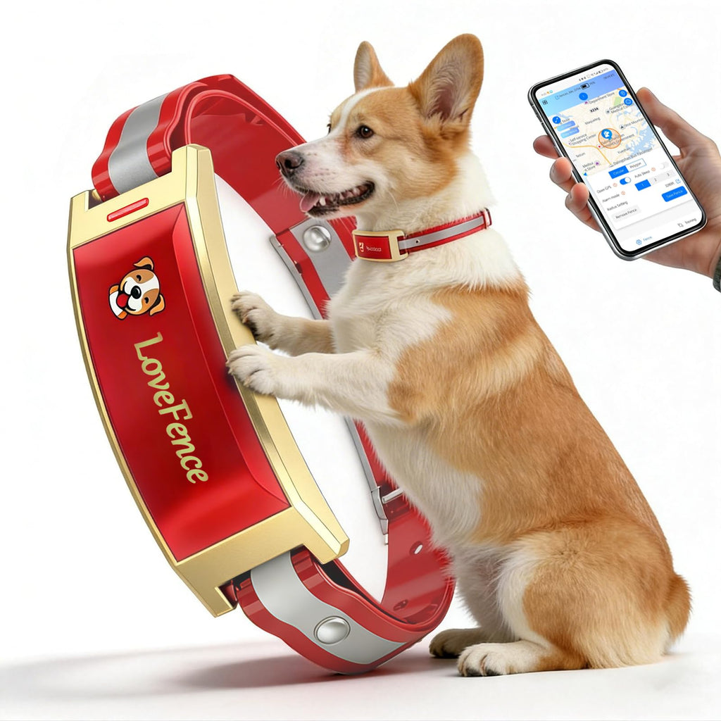 Red Wireless Electric GPS Dog Collar R3358
