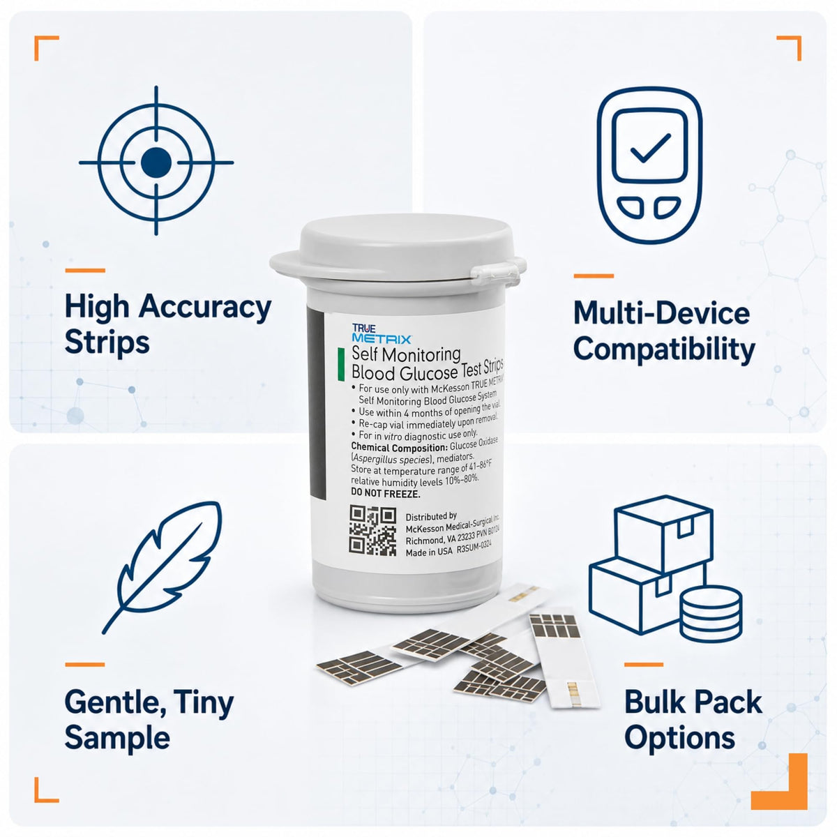 Blood Glucose Test Strips 100 Strips O892359