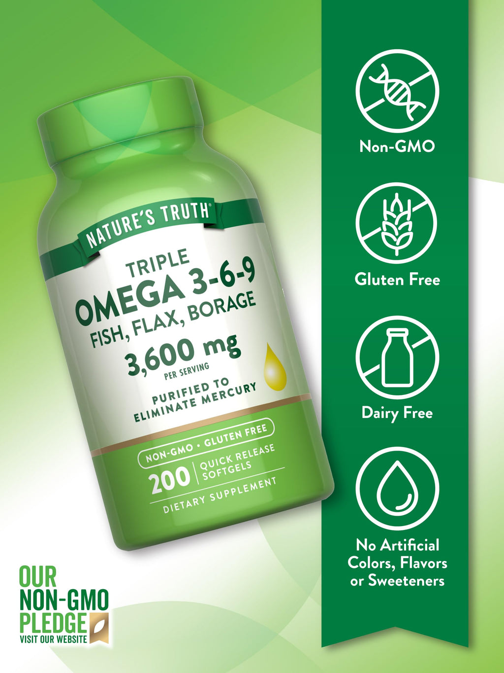 Omega 3 6 9 3600mg 200 Softgels R399461