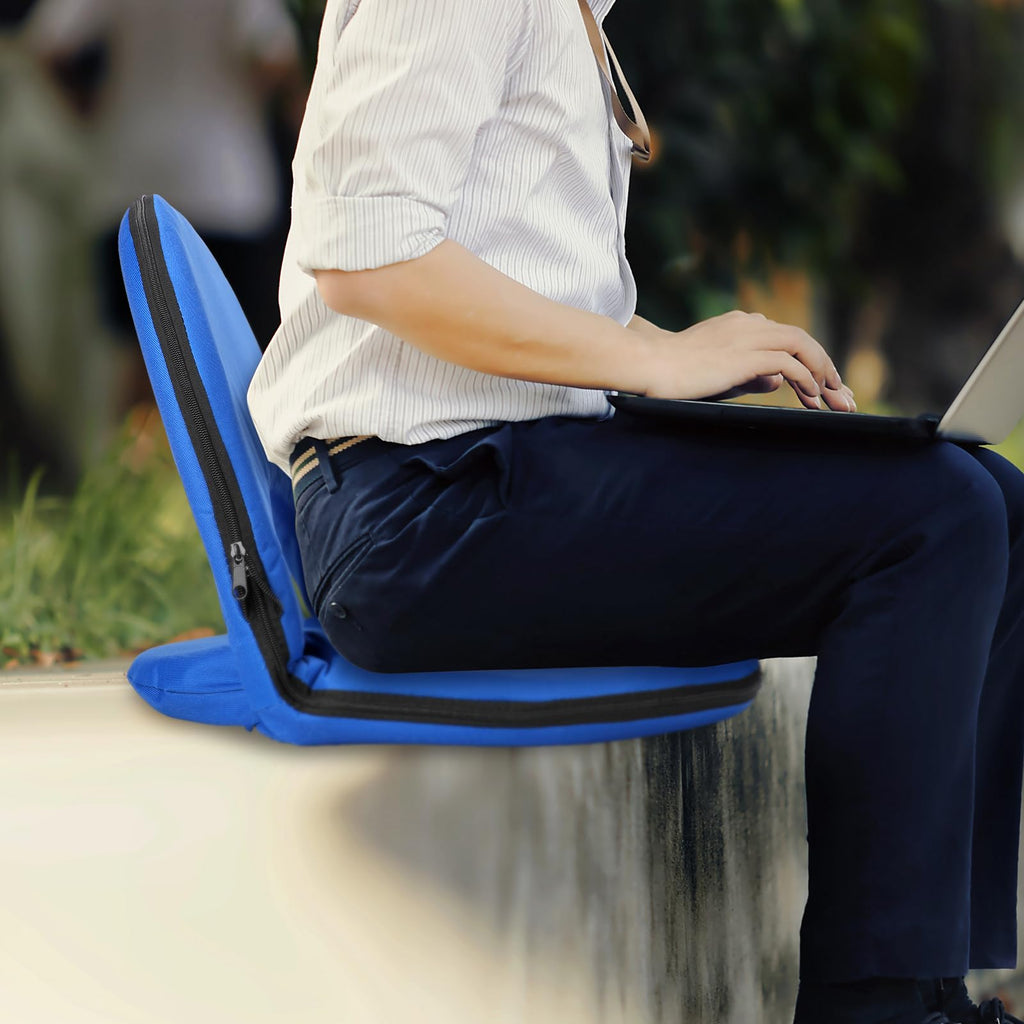 4 Pcs Adjustable Folding Portable Stadium Seats with Back I191286